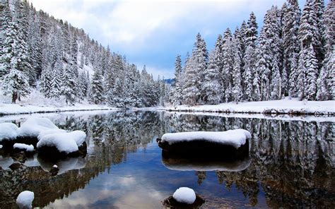 Description Download Winter River Wallpaper In 2560x1600 Resolutions ...