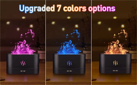 Colorful Flame Air Aroma Diffuser Humidifier | Upgraded 7 Flame Colors | Noiseless Essential Oil ...