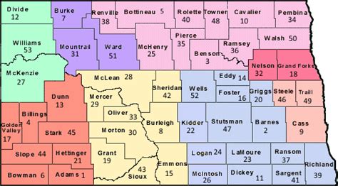 North Dakota Judicial Districts map