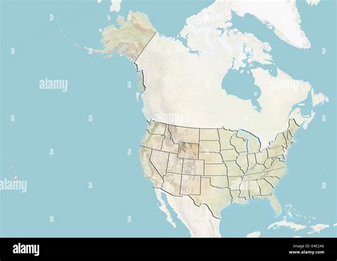 United States and the State of Wyoming, Relief Map Stock Photo - Alamy