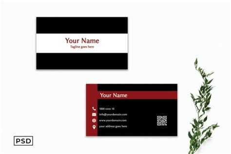 Modern Black Minimalist Business Card Template - Free