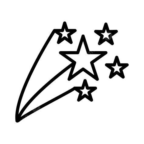 Shooting Star Line Icon Vector, Shooting, Star, Astronomy PNG and Vector with Transparent ...