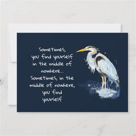 Watercolor Great Blue Heron Inspirational Quote Holiday Card | Zazzle.com