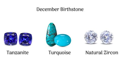 December Birthstone: Tanzanite, Turquoise and Natural Zircon