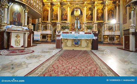 Interior of an Old Church Altar Stock Photo - Image of column, painting: 103800426