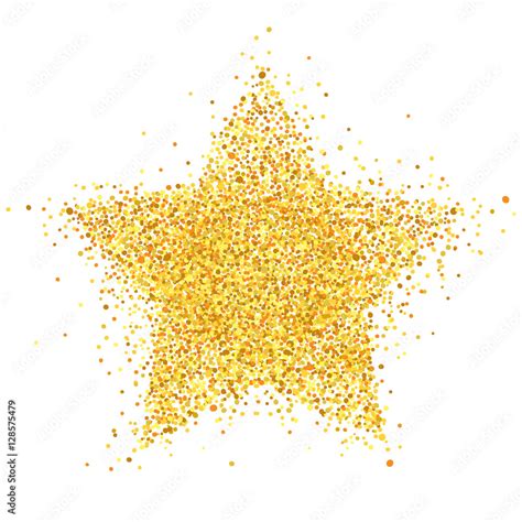 Gold Star / Vector illustration, background with abstract star, glitter, confetti. Stock Vector ...