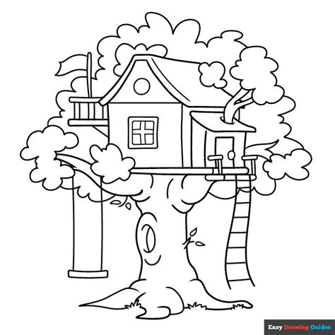 Tree House Coloring Page | Free Printable Kids Activity