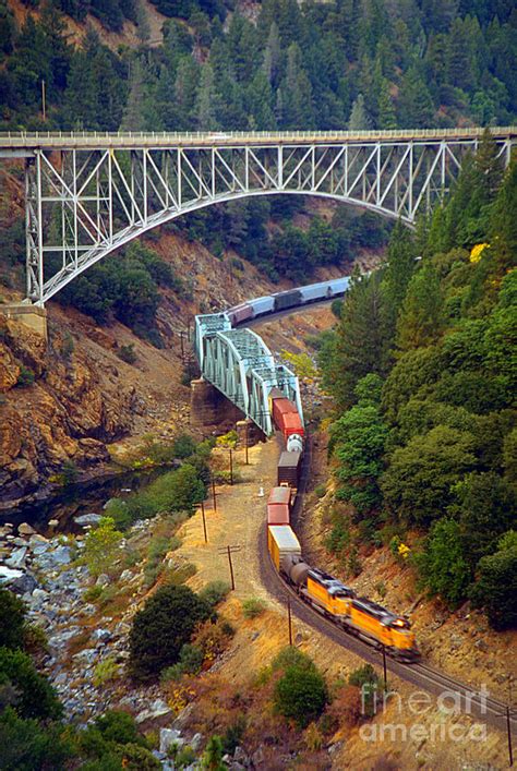 Union Pacific Train Feather River Canyon Photograph by Wernher Krutein - Pixels