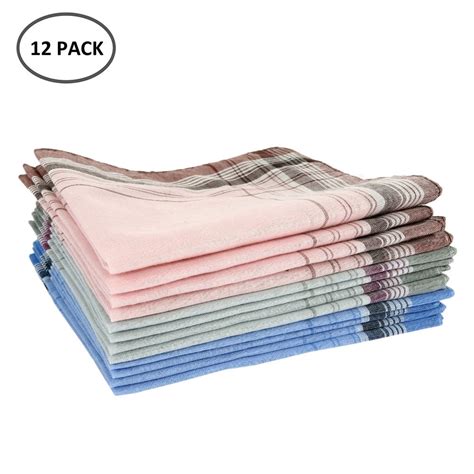 Tzgsonp Men's Cotton Handkerchiefs 12 pcs 100% Pure Cotton Pocket ...