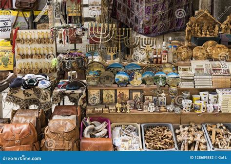 Souvenirs Symbols of Israel for Sale at Market in Old City of Jerusalem ...