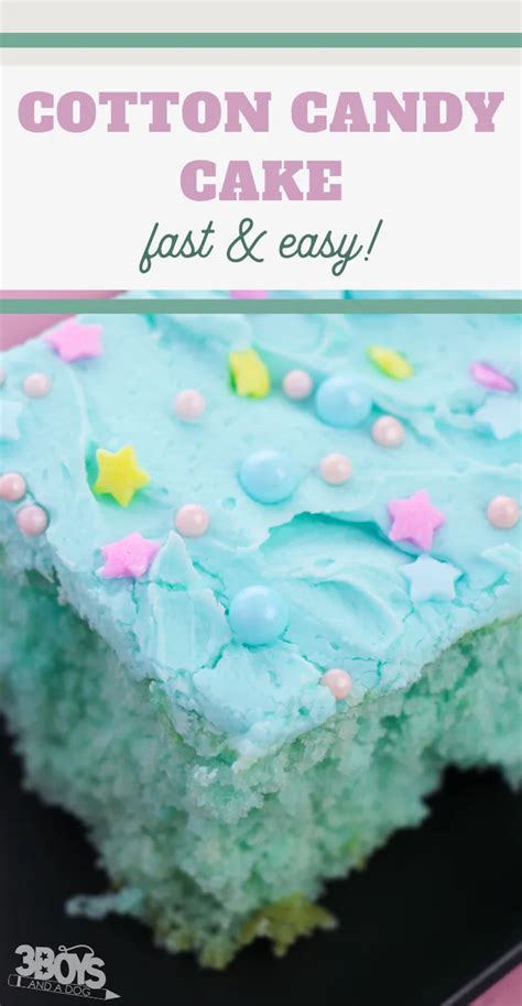 Cotton Candy Cake Recipe - 3 Boys and a Dog