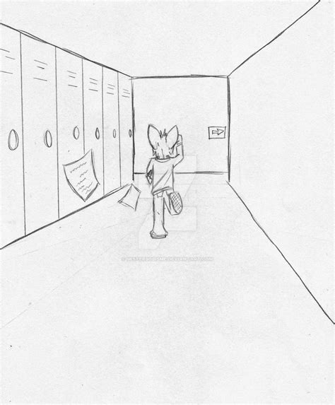 Sketch, School Hallway by MisterBobIsMe on DeviantArt