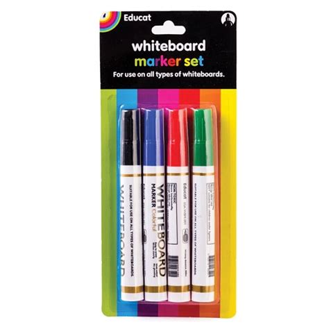 Educat WhiteBoard Markers Colour 4 Pack - Kidz Stuff