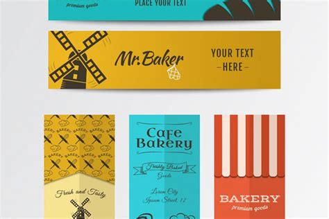 Free Templates download - Bakery Banners & Seamless Patterns | Free ...