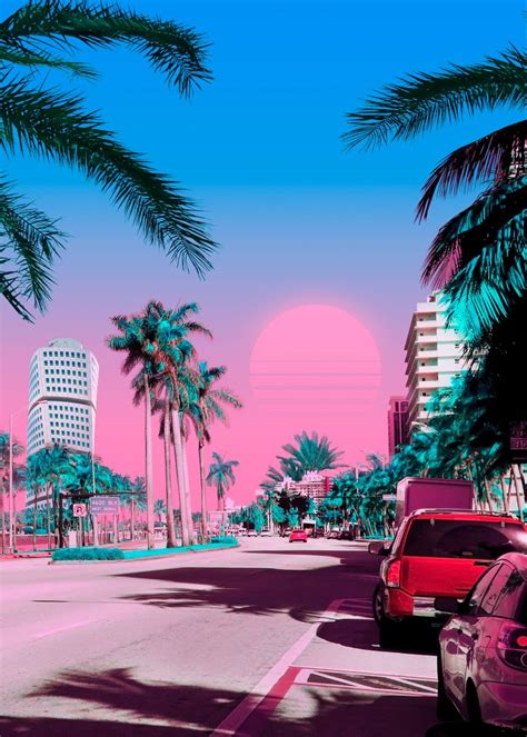 'Miami Vice City' Poster, picture, metal print, paint by Yagedan | Displate