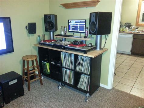 DJ booth built using Ikea parts, and some PVC plumbing parts. | Dj room ...