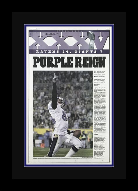 Baltimore Ravens 2001 NFL Super Bowl Title Baltimore Sun - Etsy UK