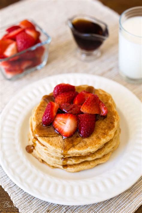 Whole Wheat Sourdough Blender Pancakes - Barbara Bakes