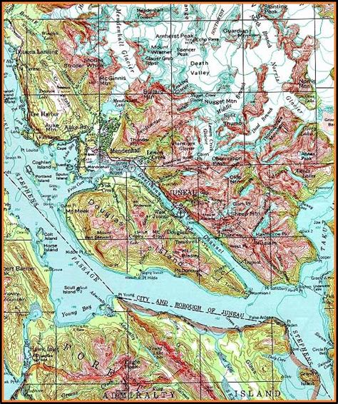 Topographic Map Juneau Alaska - map : Resume Examples #dP9l6WMVRD