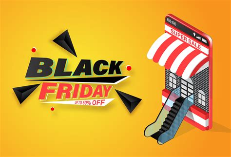 Black Friday Shopping Online on Mobile Banner 1313856 Vector Art at ...