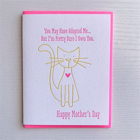 Mother's Day from Cat - Mother's Day Card | Cotton cards, Cards, Letterpress printing