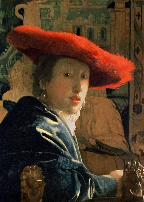 Girl With A Red Hat Greeting Card for Sale by Jan Vermeer | Vermeer paintings, Johannes vermeer ...