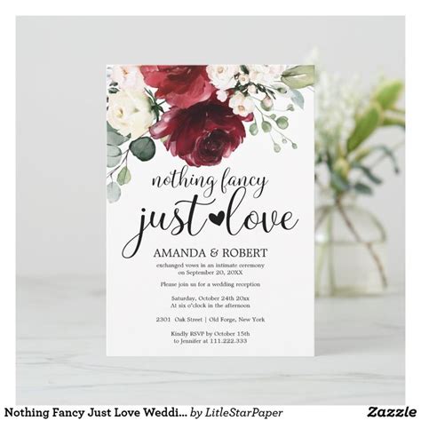 Nothing Fancy Just Love Wedding Invitations | Zazzle | Wedding ...