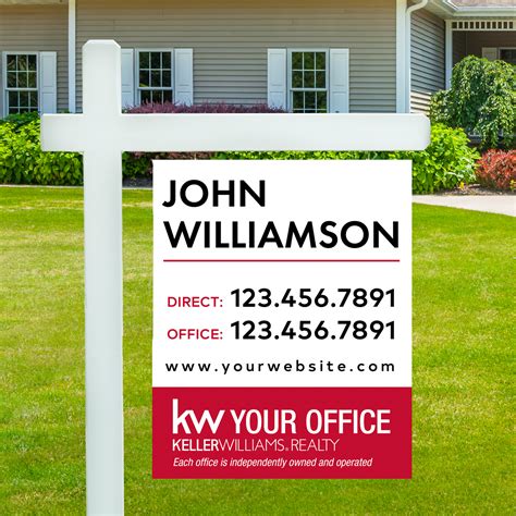 24x30 White Keller Williams Yard Sign | AgentStore.com