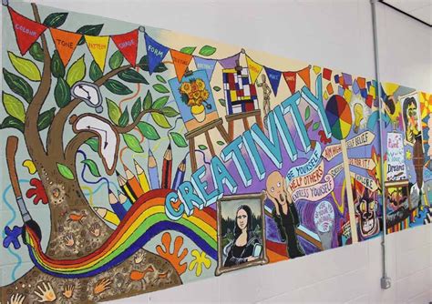 Pin by Claire C. on school mural | School murals, School wall art ...