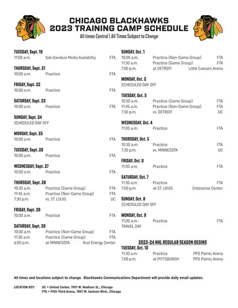 2023 Chicago Blackhawks Training Camp: Schedule, Ticket Info - On Tap ...