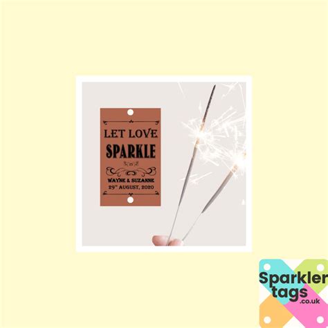(FREE SPARKLERS) With Our Custom Made Wedding Sparkler Labels (Brown) | Wedding sparklers ...