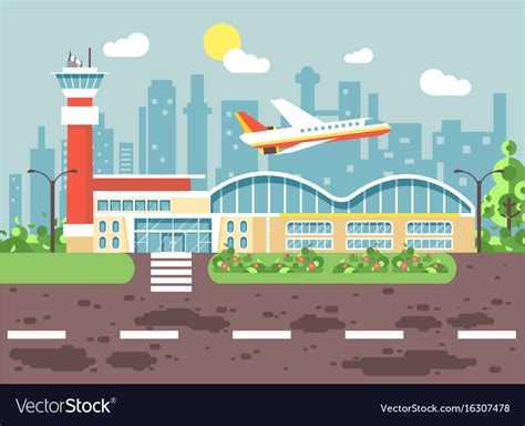 Cartoon airport late delay Royalty Free Vector Image