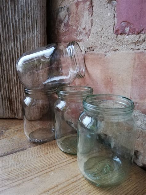 Small Glass Jars Set of 4 Glass Tea Light Jar Glass Wedding - Etsy