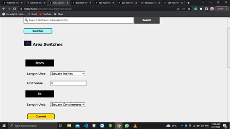 How to Convert Square Inches to Square Centimeters | Area Units