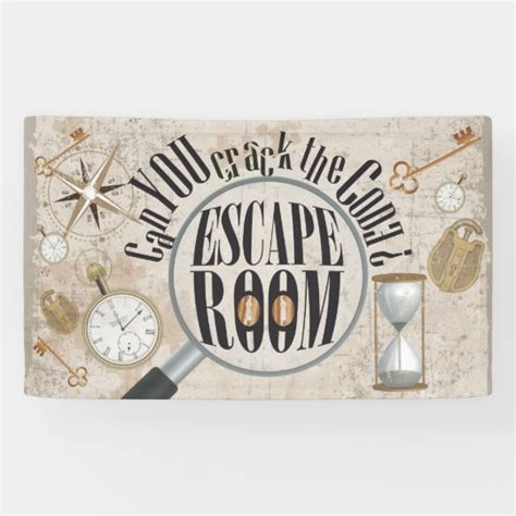 Can You Crack the Code? Escape Room Game Party Banner | Zazzle.com