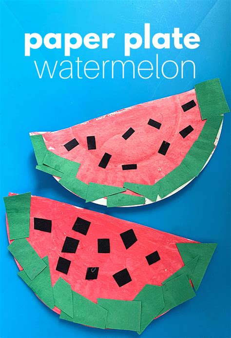 Paper Plate Watermelon Craft For Preschoolers - No Time For Flash Cards