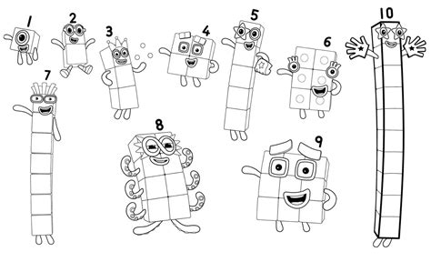 NumberBlocks para colorir - Desenhos Imprimir