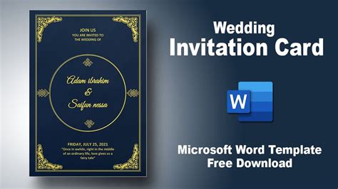How To Create a Wedding Invite Card Using Microsoft Word - YouTube