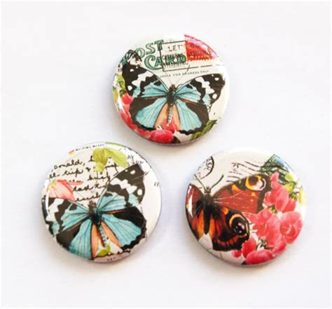 Butterfly Magnets Nature Magnets Button Magnets - Etsy