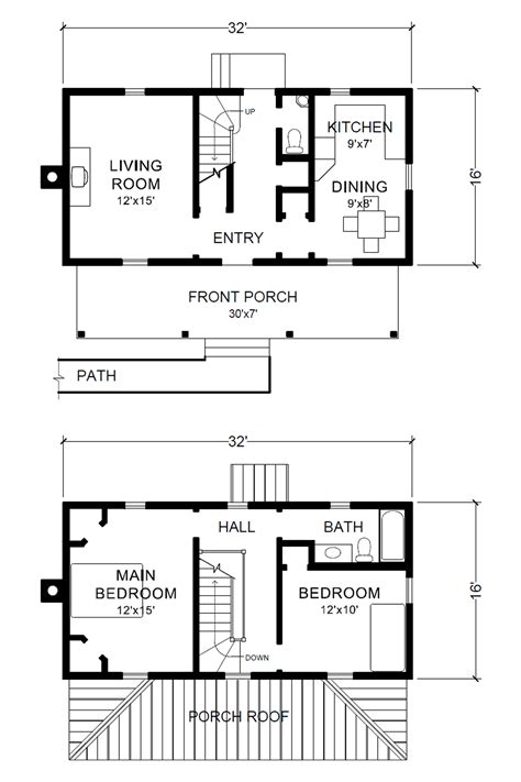 Two Story 16′ x 32′ Virginia Farmhouse House Plans – Project Small House