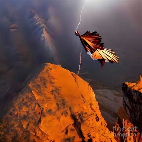 An Eagle Flying Over The Edge Of A Mountain Painting by Caleb Ongoro ...