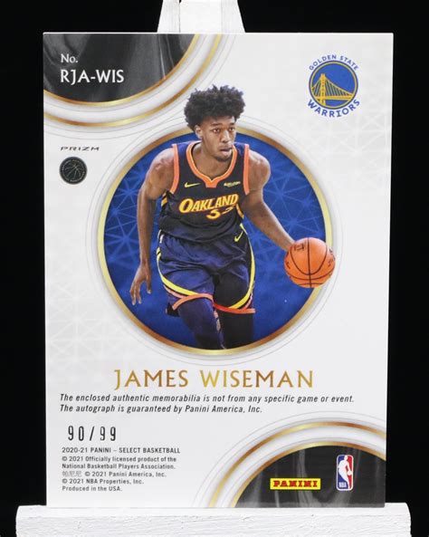 2020-21 Panini Select James Wiseman Rookie Jersey Autographs RC #RJA ...