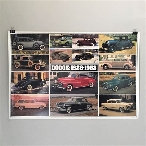 Vintage Dodge Classic Cars Poster 1928 to 1953 36 X 24 In. | Etsy