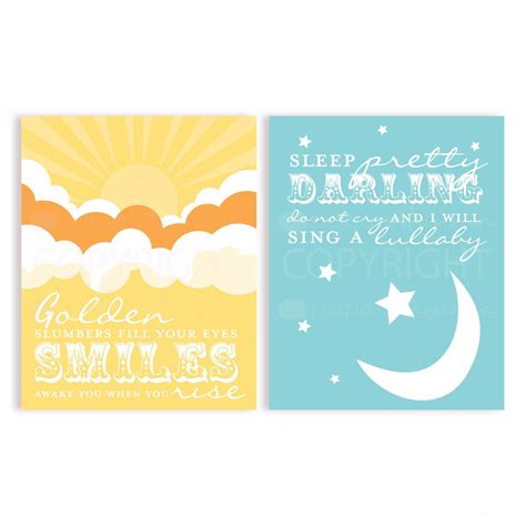 Golden Slumbers, Print Set | Beatles nursery, Beatles nursery art, Kids ...