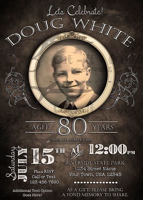 Vintage Birthday Invitation, Digital Printout, Aged Birthday Invite ...