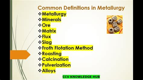 Chemistry Metallurgy-2(Common Definitions in Metallurgy) - YouTube