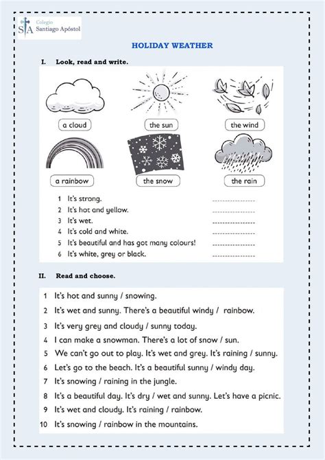 Holiday Weather interactive exercise | English lessons for kids ...