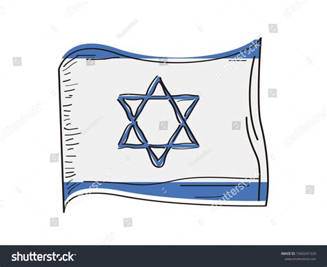 Flag Israel Hand Drawing Vector Illustration Stock Vector (Royalty Free) 1560241520 | Shutterstock