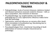 PALEOPATHOLOGY - PALEOPATHOLOGY PATHOLOGY TRAUMA Paleopathology study of ancient diseases ...