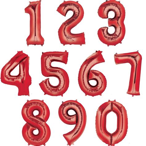 35" Number 0 Shaped Foil Balloon - Red - PartyBell.com